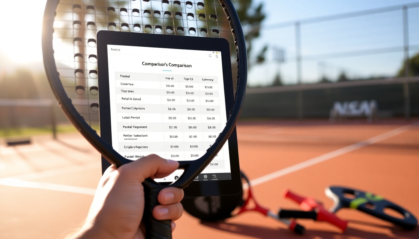 Wie leihe ich günstig einen Padel-Schläger 3 Vergleichstabelle: Preise und Leistungen verschiedener Anbieter