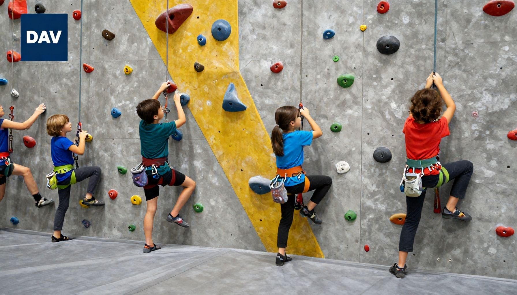 Altersgerechte Kurse für junge Kletterfans