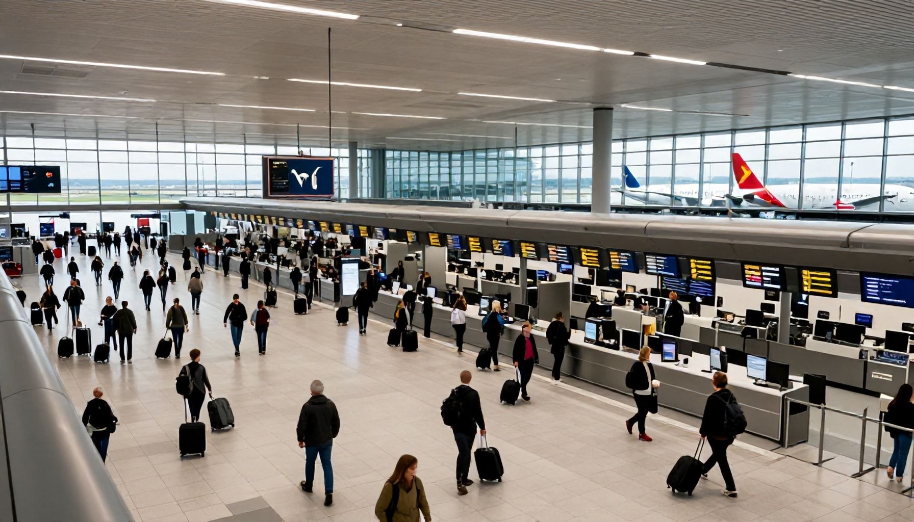 Ankunftszeiten und Fluggesellschaften