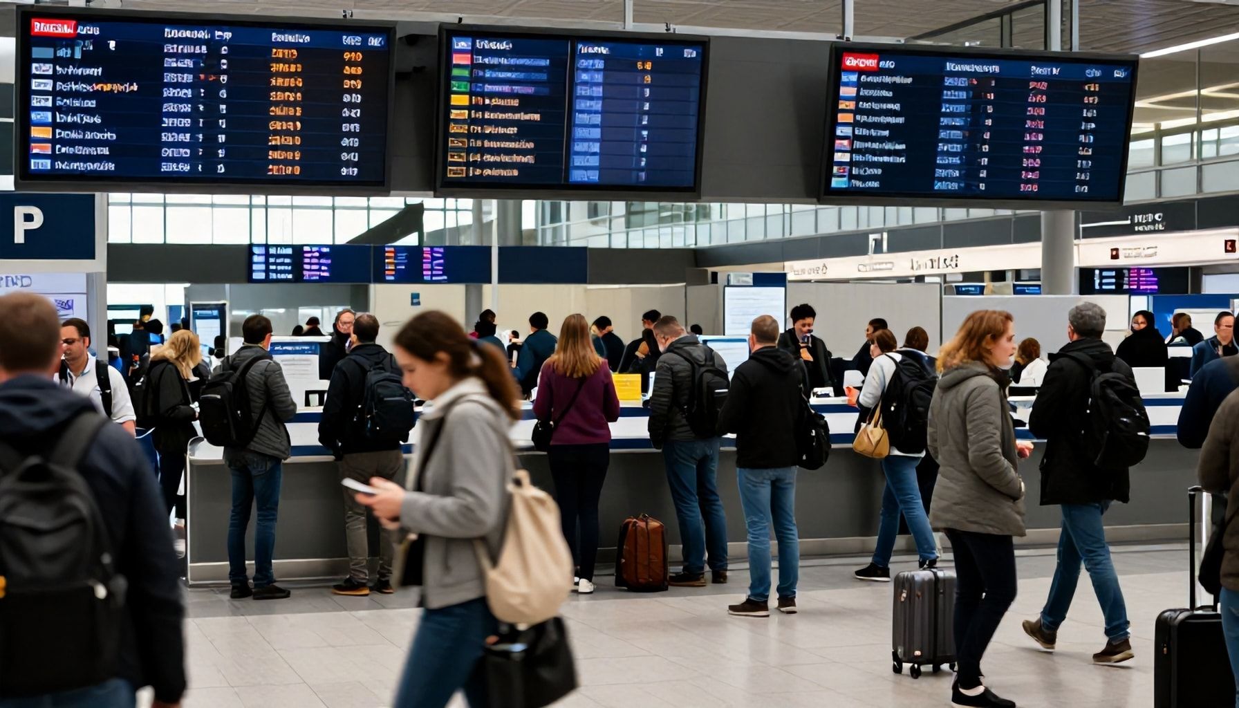 Betroffene Passagiere suchen nach Alternativen