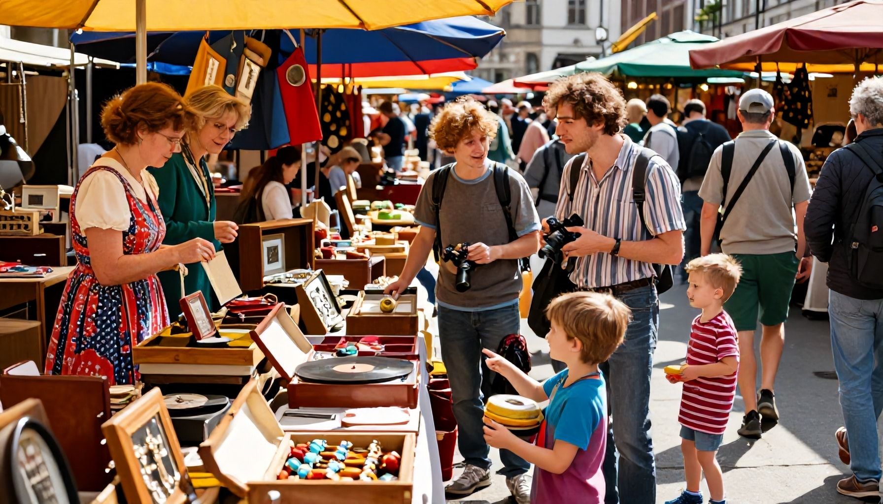 Buntes Treiben auf dem Münchner Flohmarkt