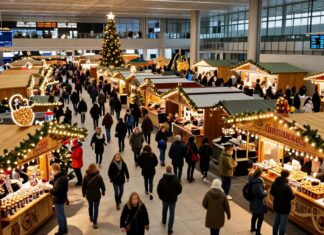 Weihnachtsmarkt am Flughafen München mit über 40 Ständen eröffnet