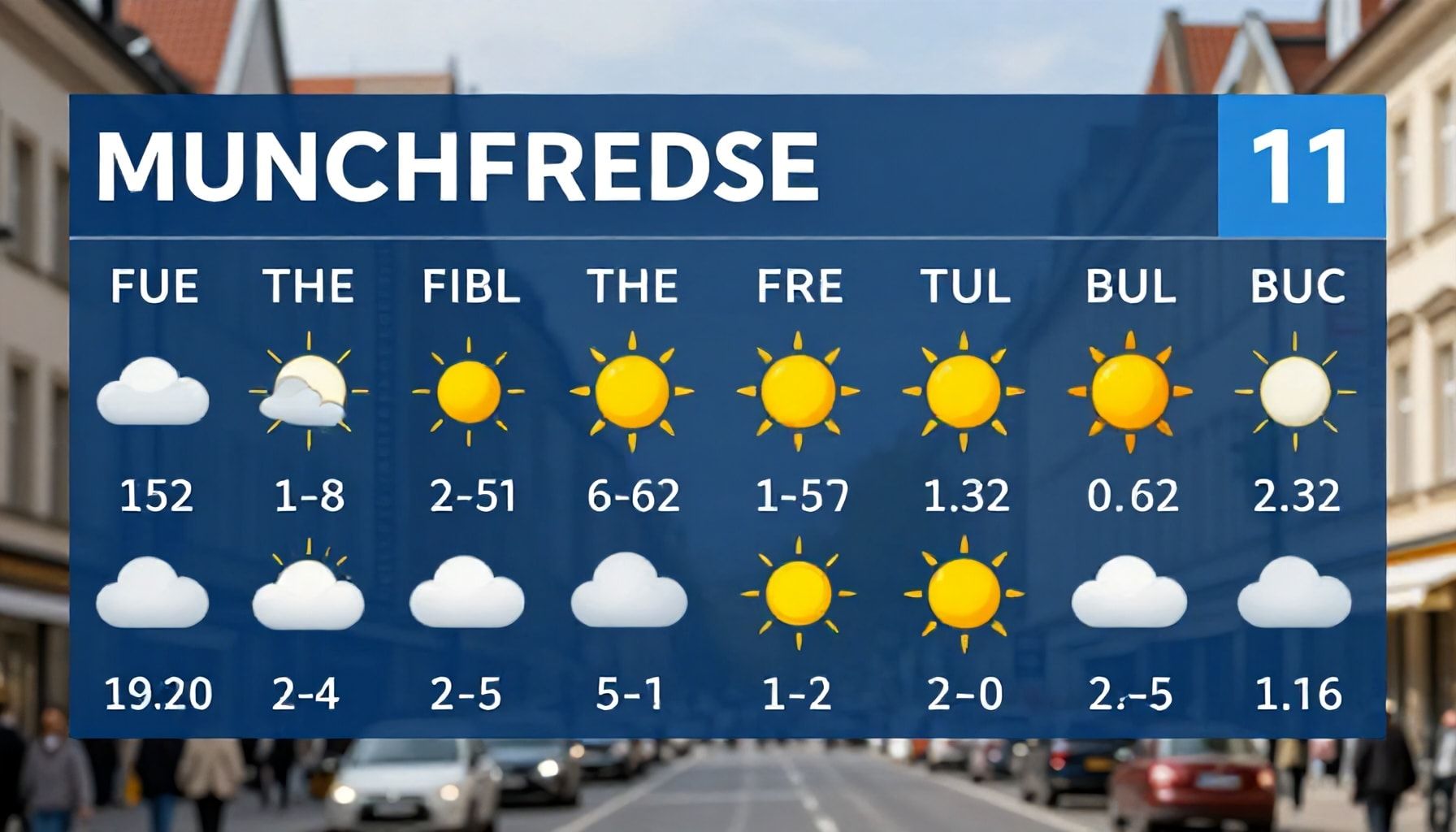 Die Details zu Temperatur und Sonnenschein