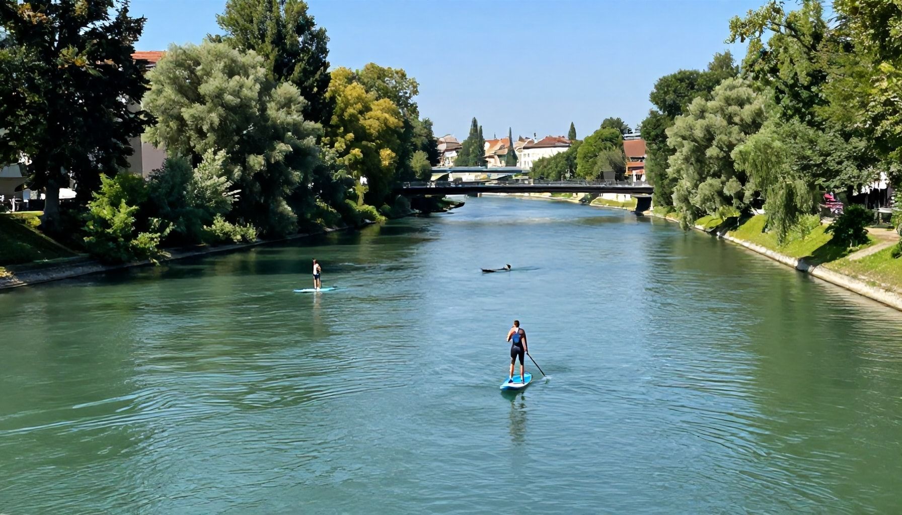 Die Isar als Bademöglichkeit