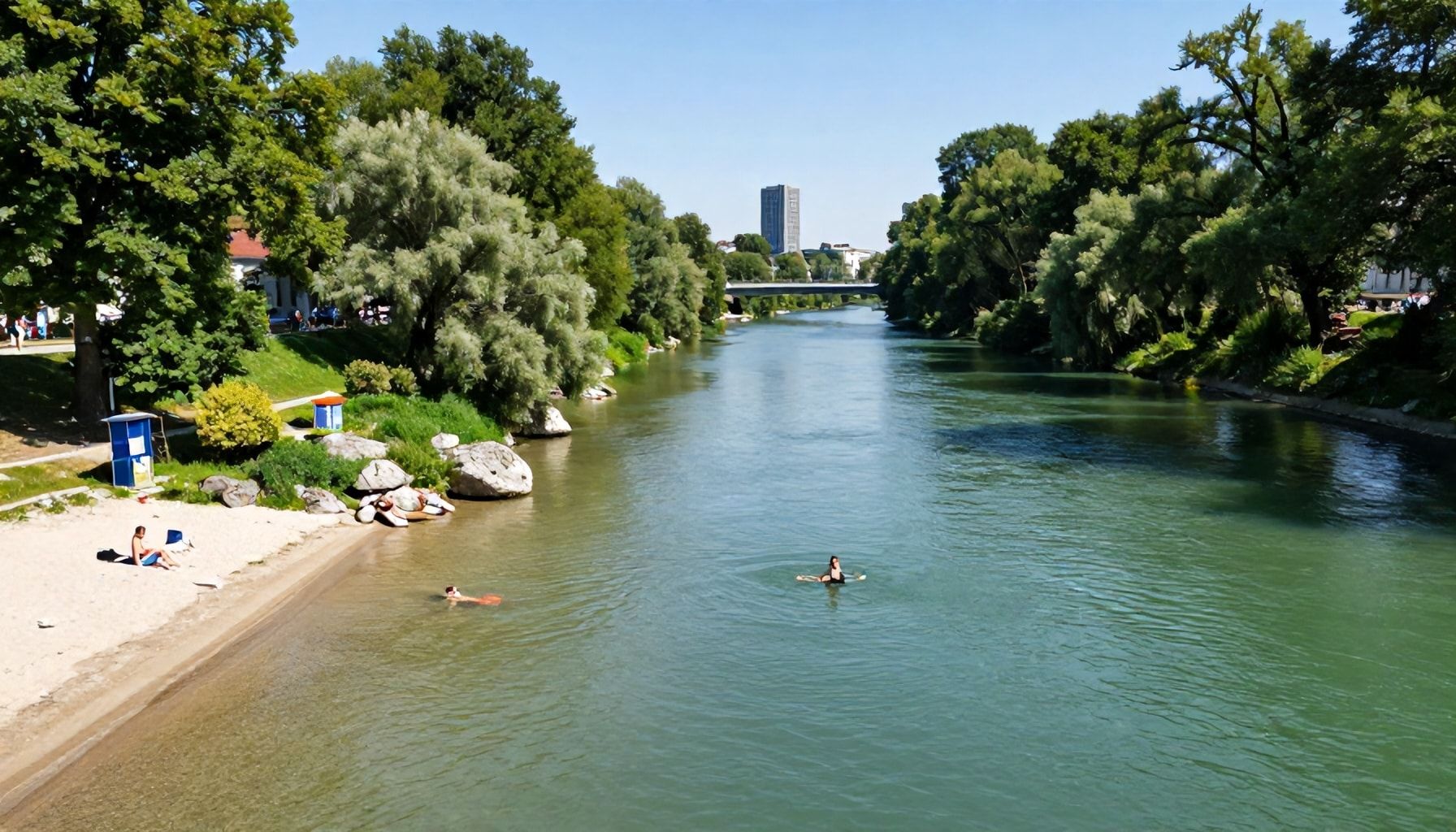 Die Isar als Erholungsort