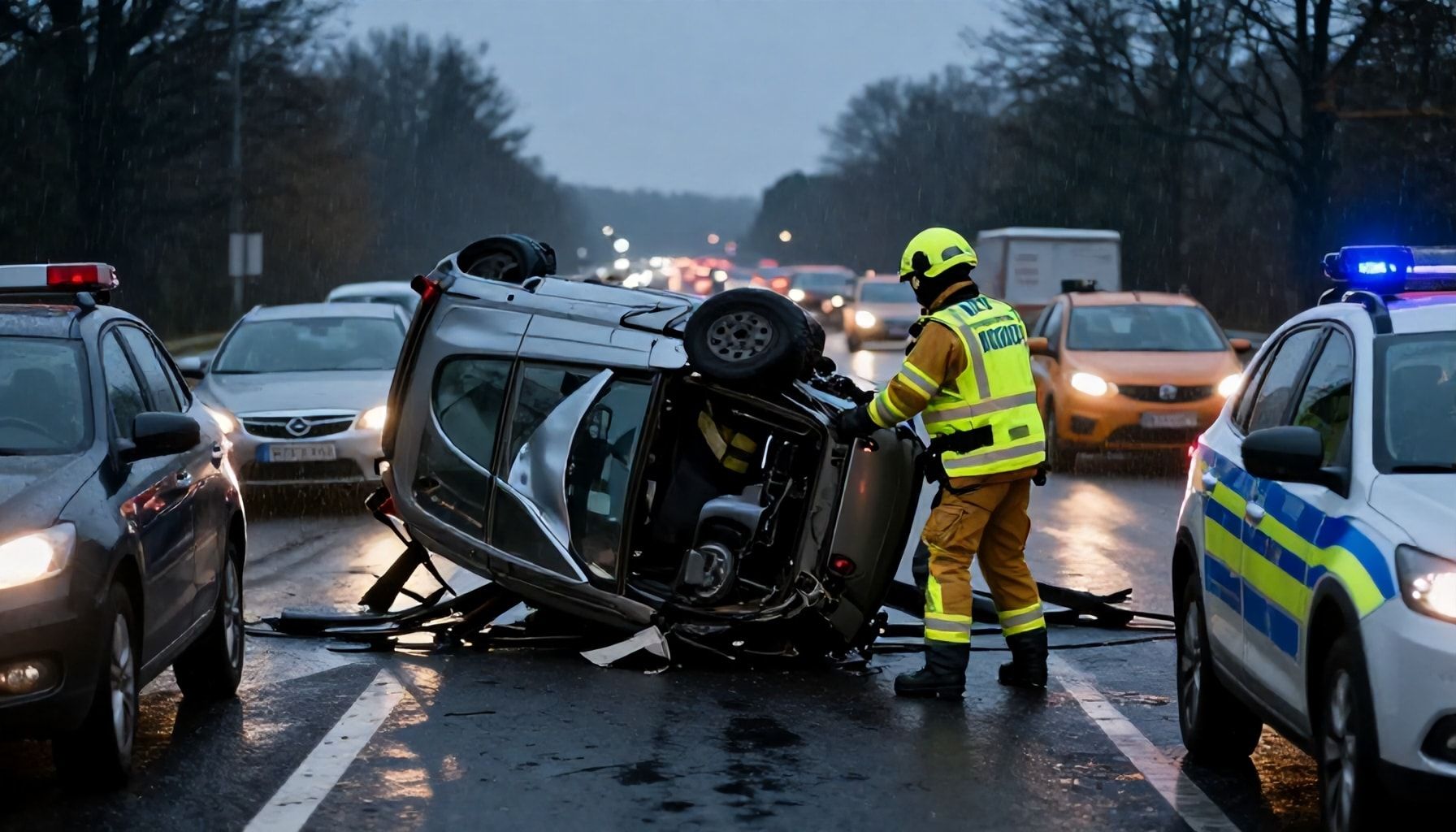 Drei Schwerverletzte nach schwerem Unfall
