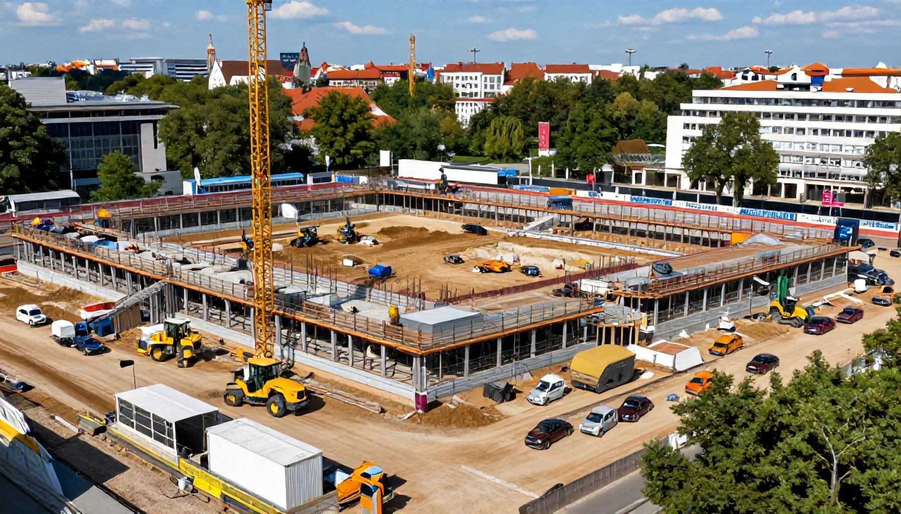 Einblick in die Aufbauarbeiten