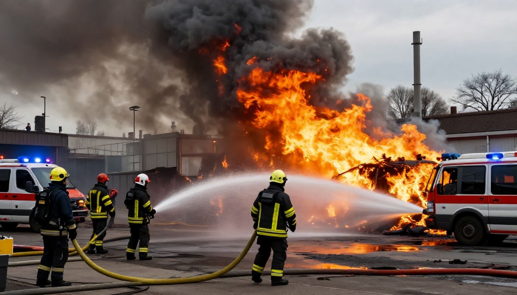Einsatzkräfte im Großeinsatz