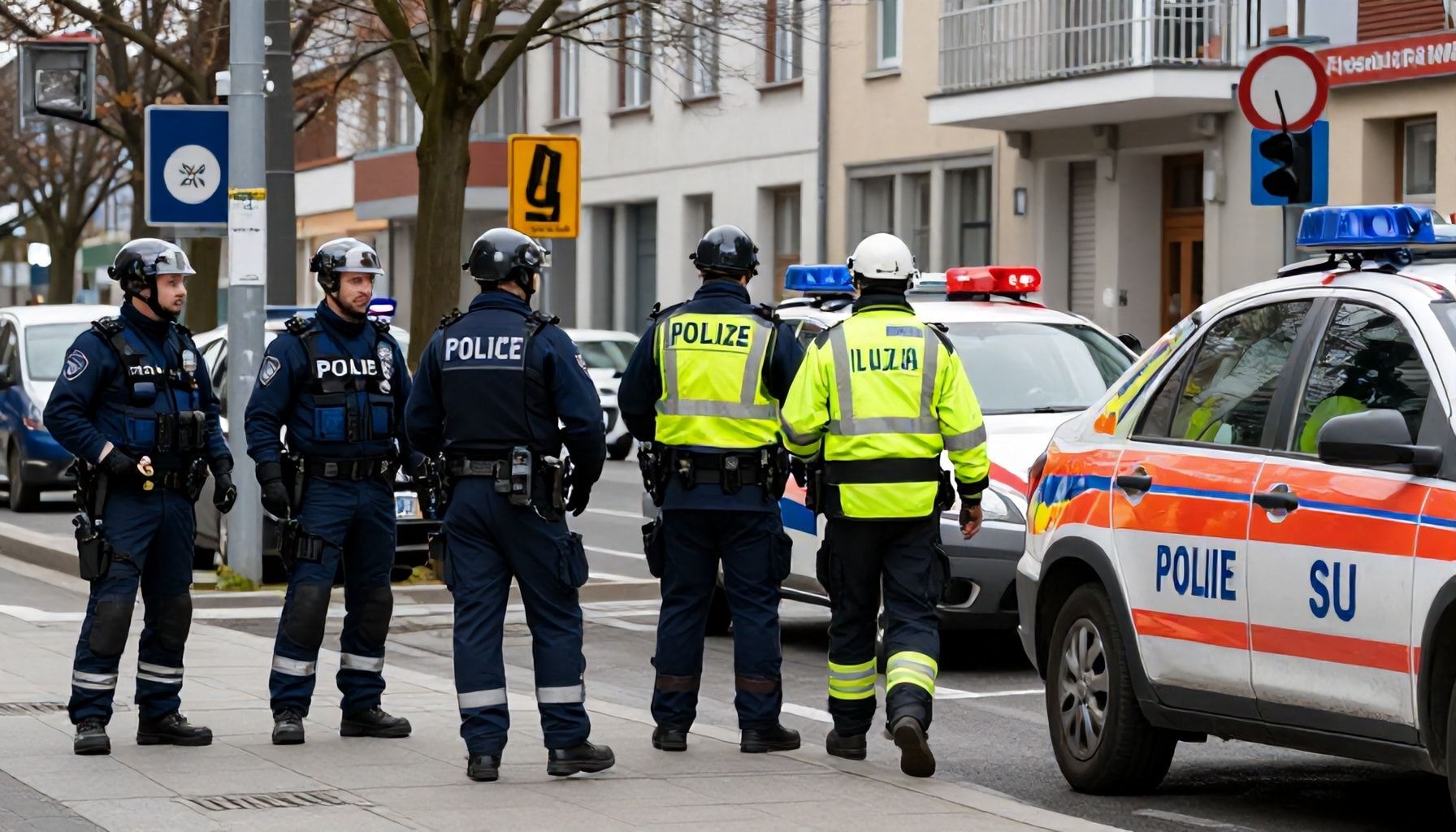 Einsatzkräfte sichern die Lage