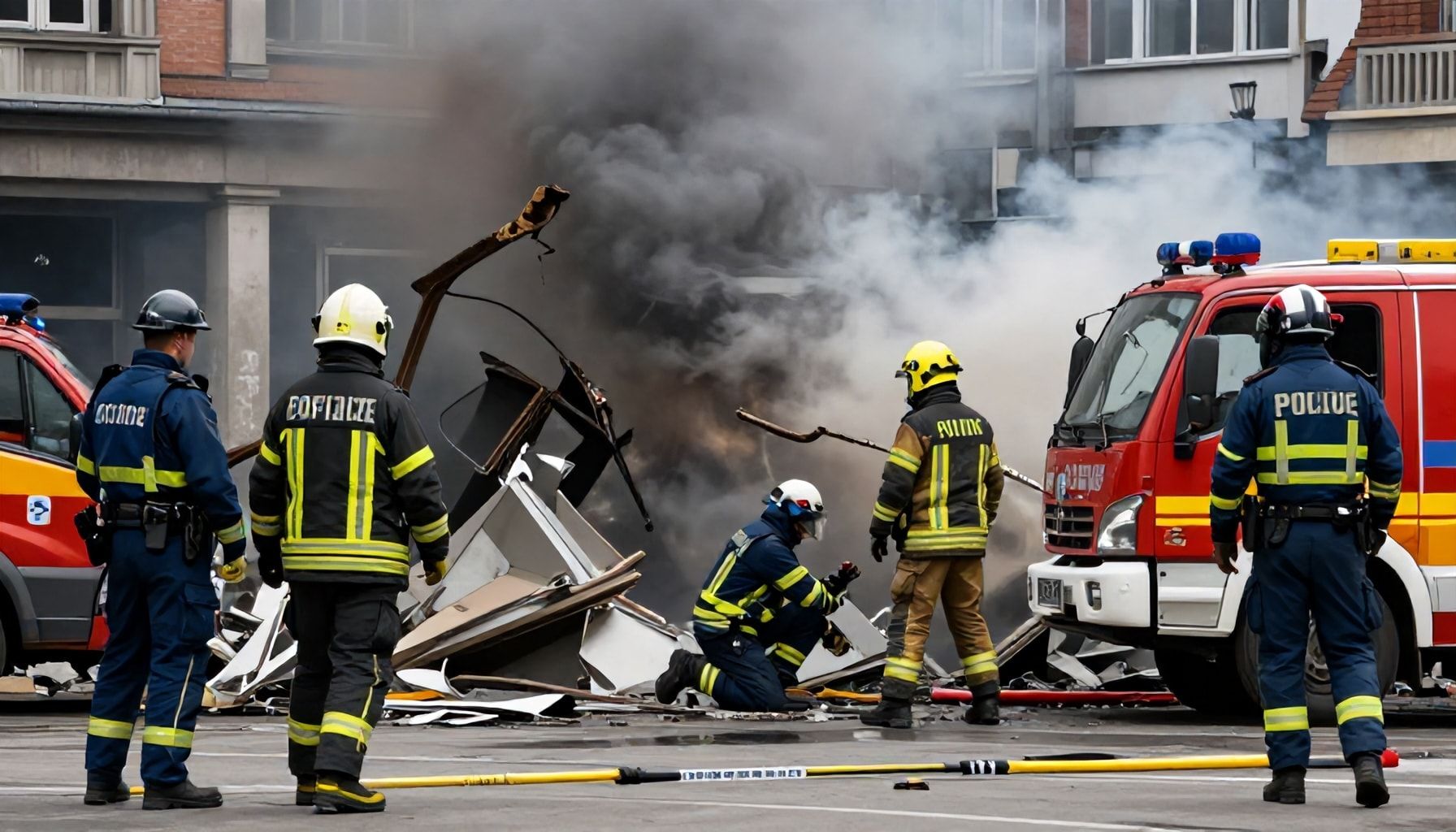 Einsatzkräfte vor Ort im Einsatz