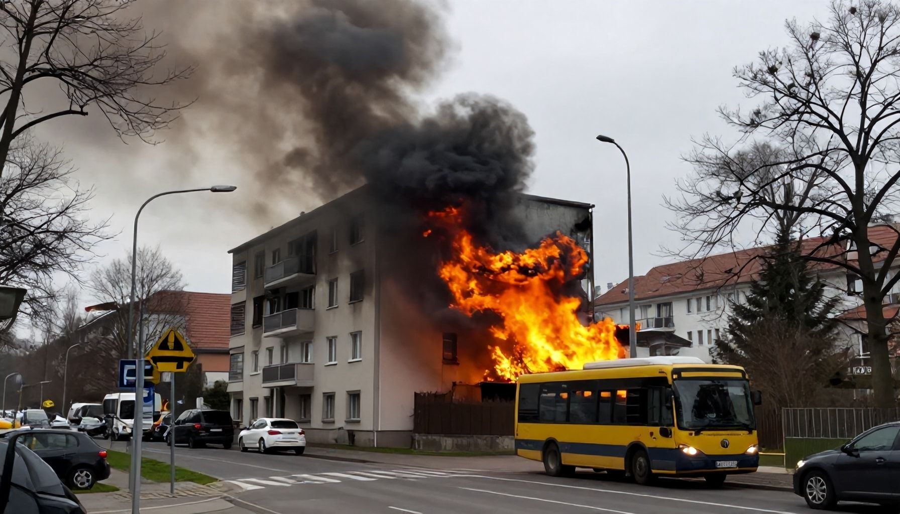 Feuer greift in Münchner Wohnkomplex aus