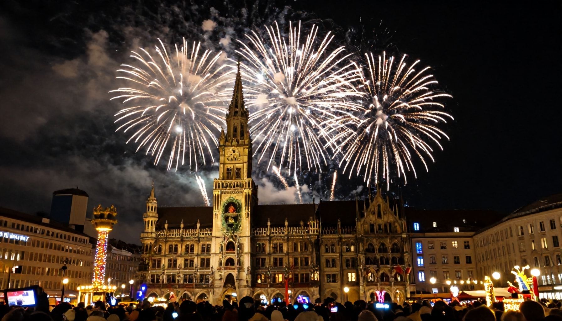 Feuerwerk und Live-Musik an prominenten Orten