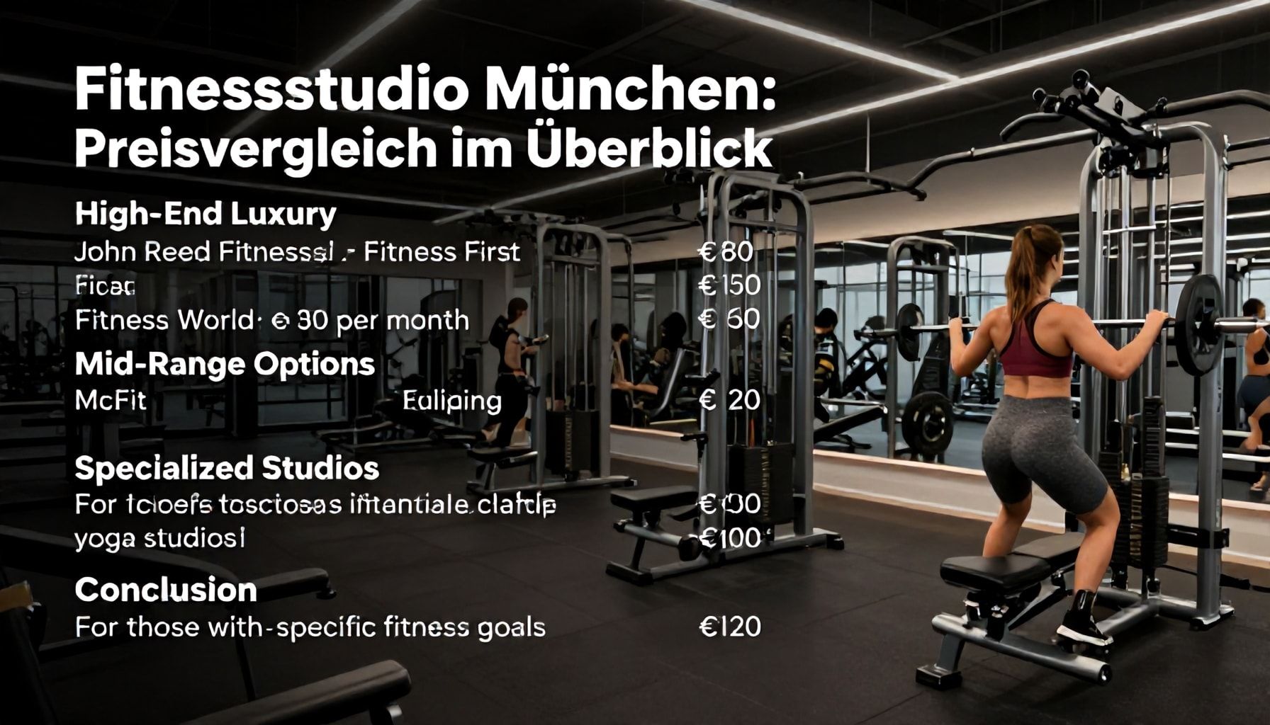 Fitnessstudio München: Preisvergleich im Überblick