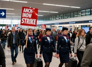 Flugbegleiter am Flughafen München legen heute die Arbeit nieder