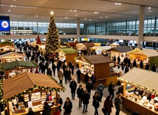 Weihnachtsmarkt am Flughafen München mit über 50 Ständen eröffnet