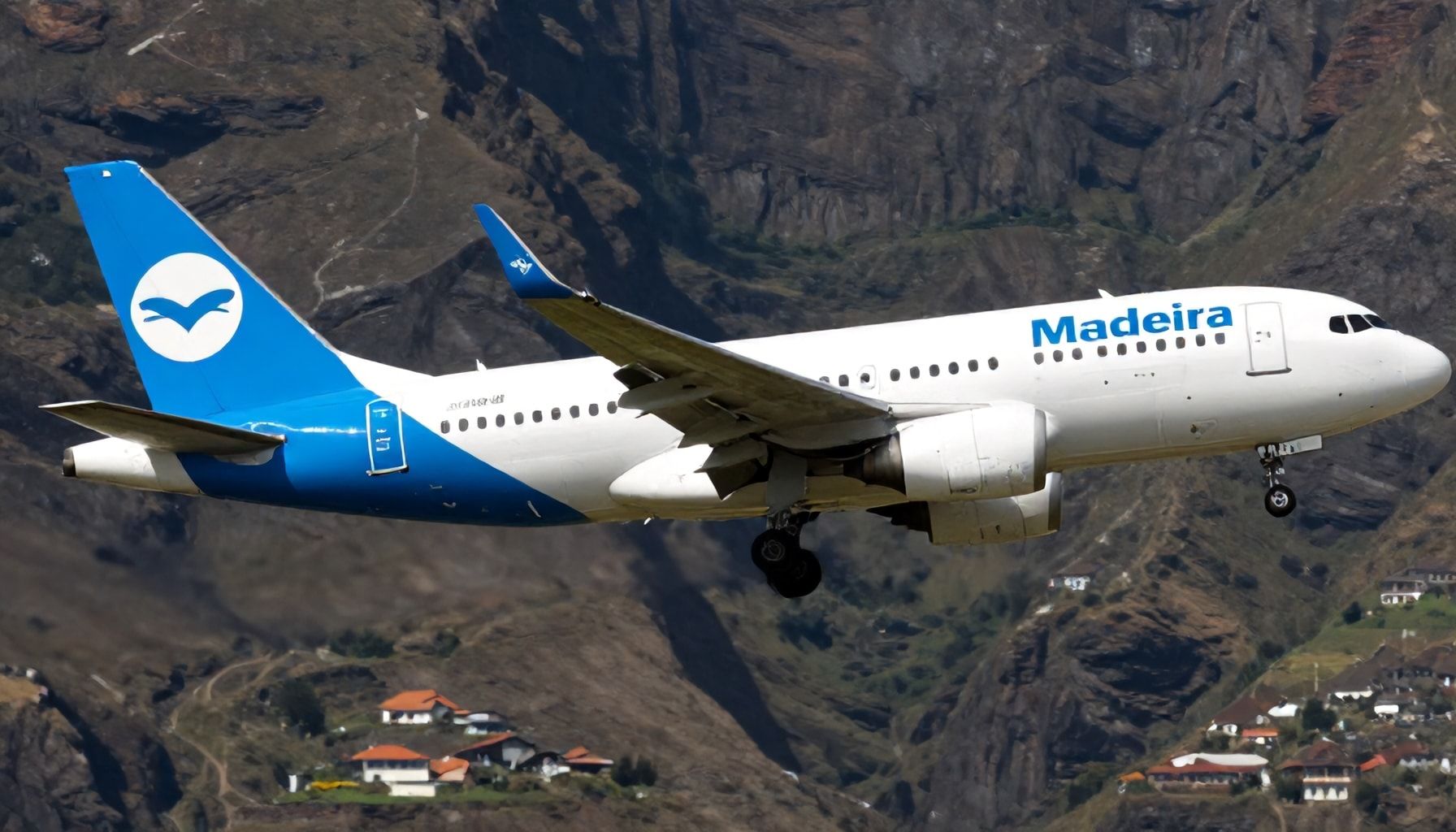 Flugroute und Landung auf Madeira