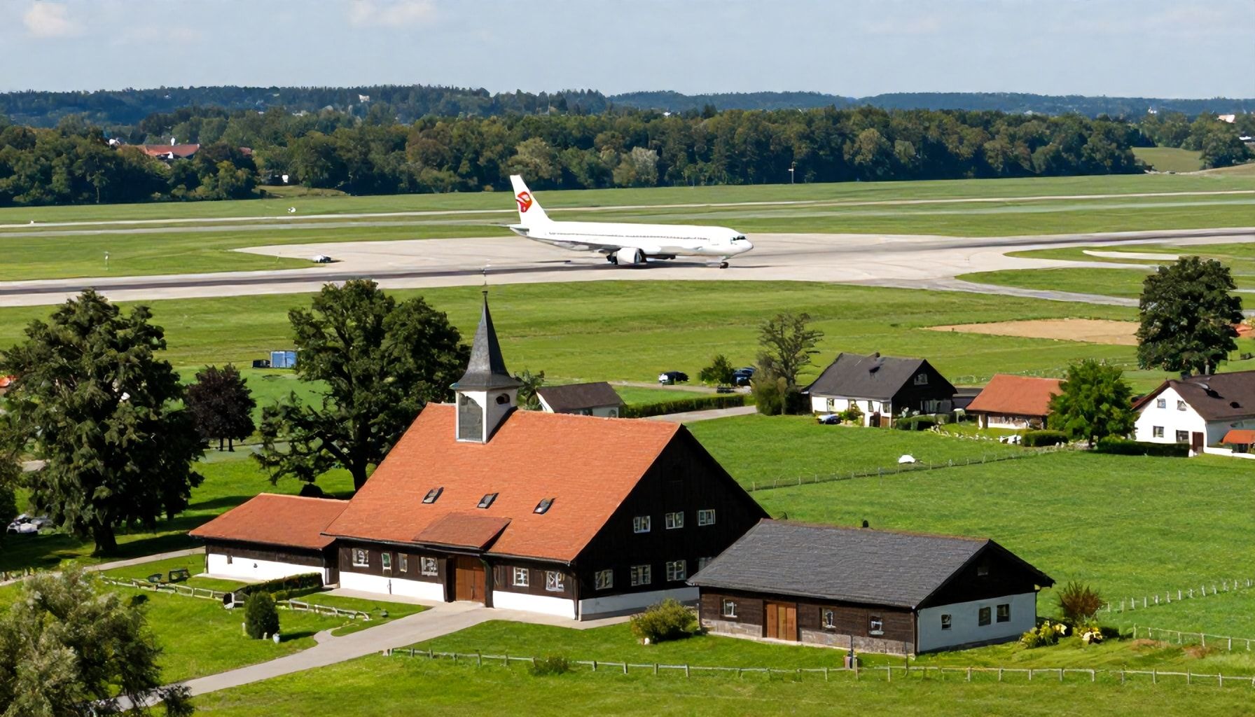 Historischer Bauernhof in Flughafen-Nähe