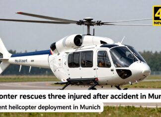 Hubschrauber rettet drei Verletzte nach Unfall in München