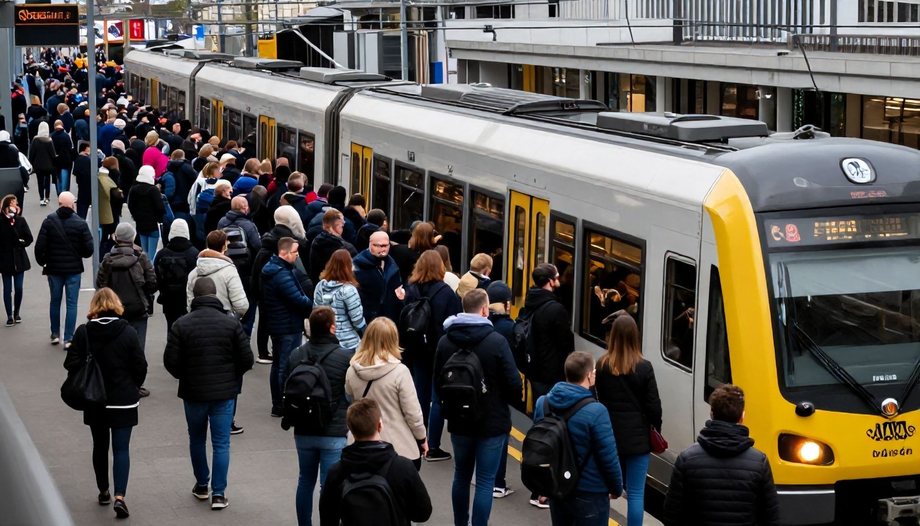 Lange Wartezeiten und überfüllte Züge