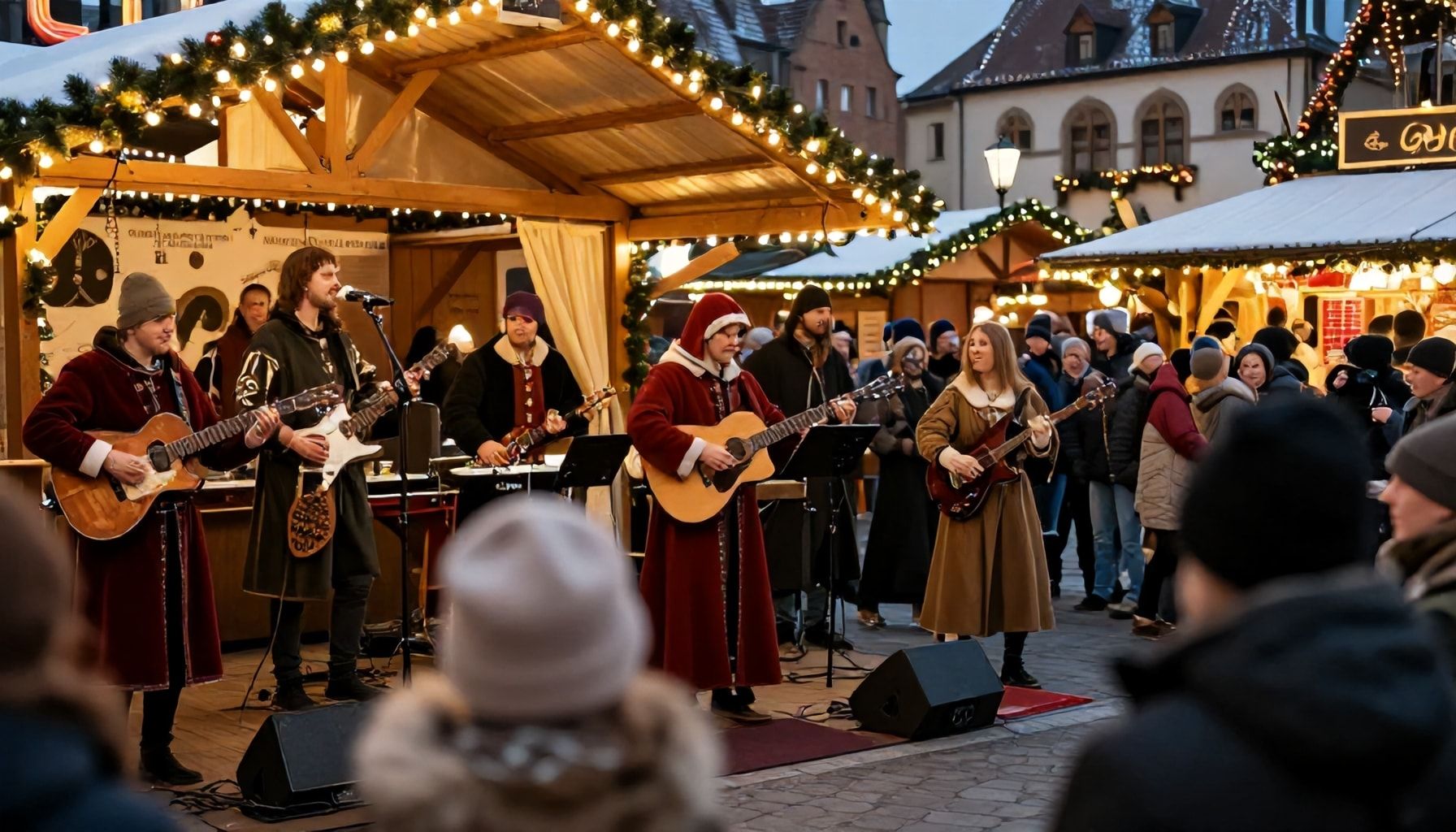 Live-Musik und mittelalterliche Darbietungen
