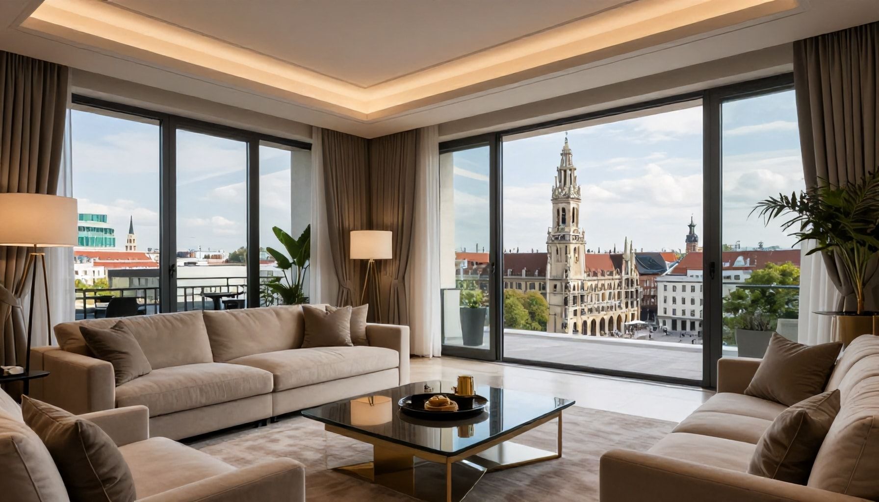 Luxuswohnungen mit Blick auf die Stadt