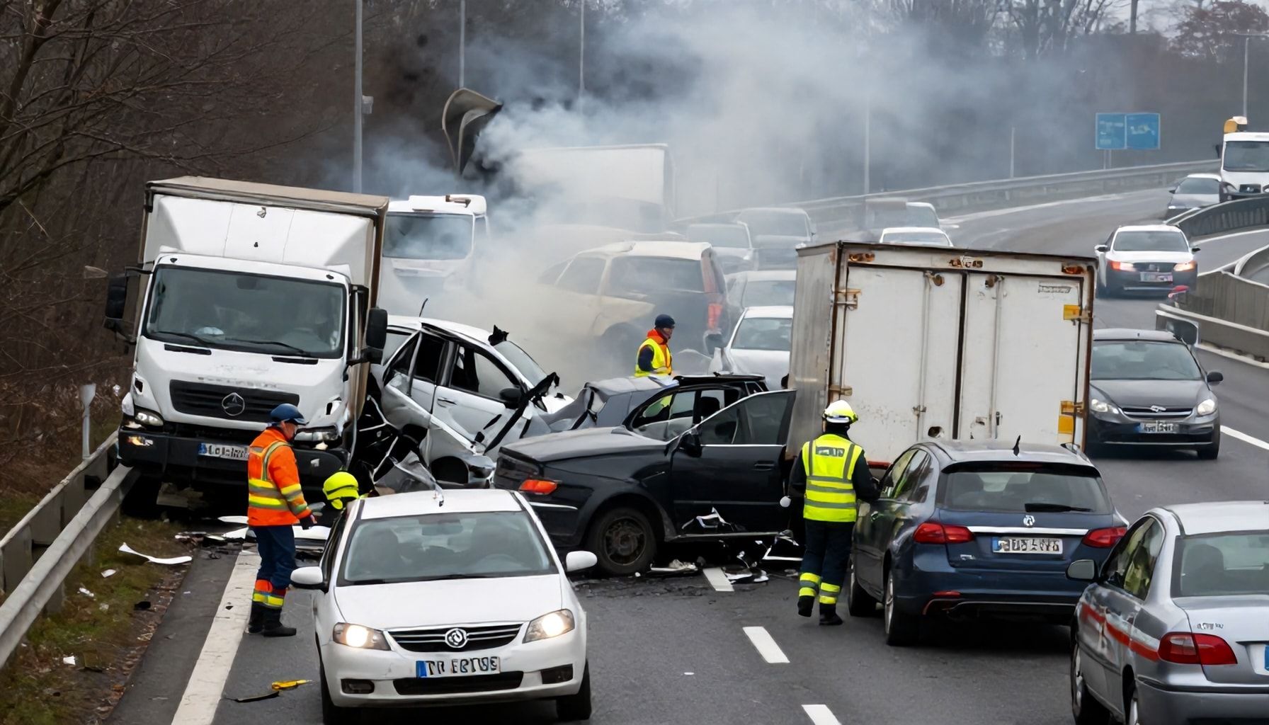 Mehrere Fahrzeuge in Massenkarambolage verwickelt
