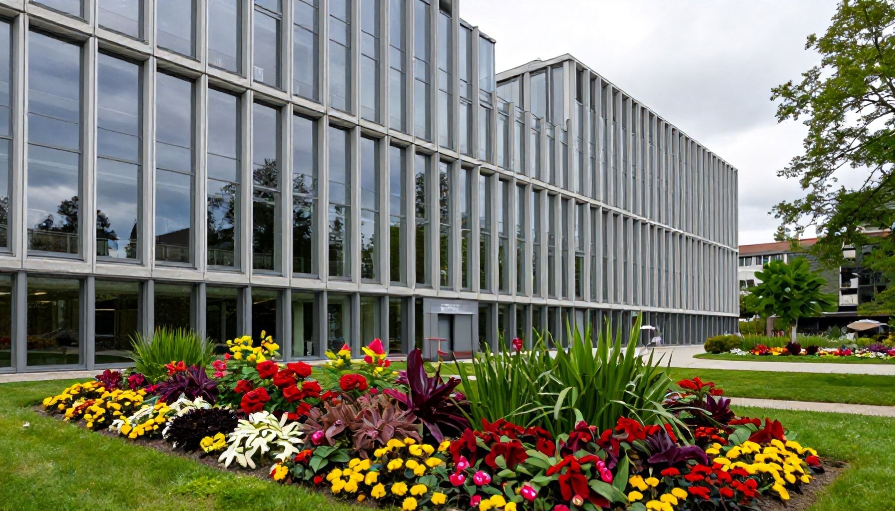 Moderne Architektur trifft auf exotische Flora