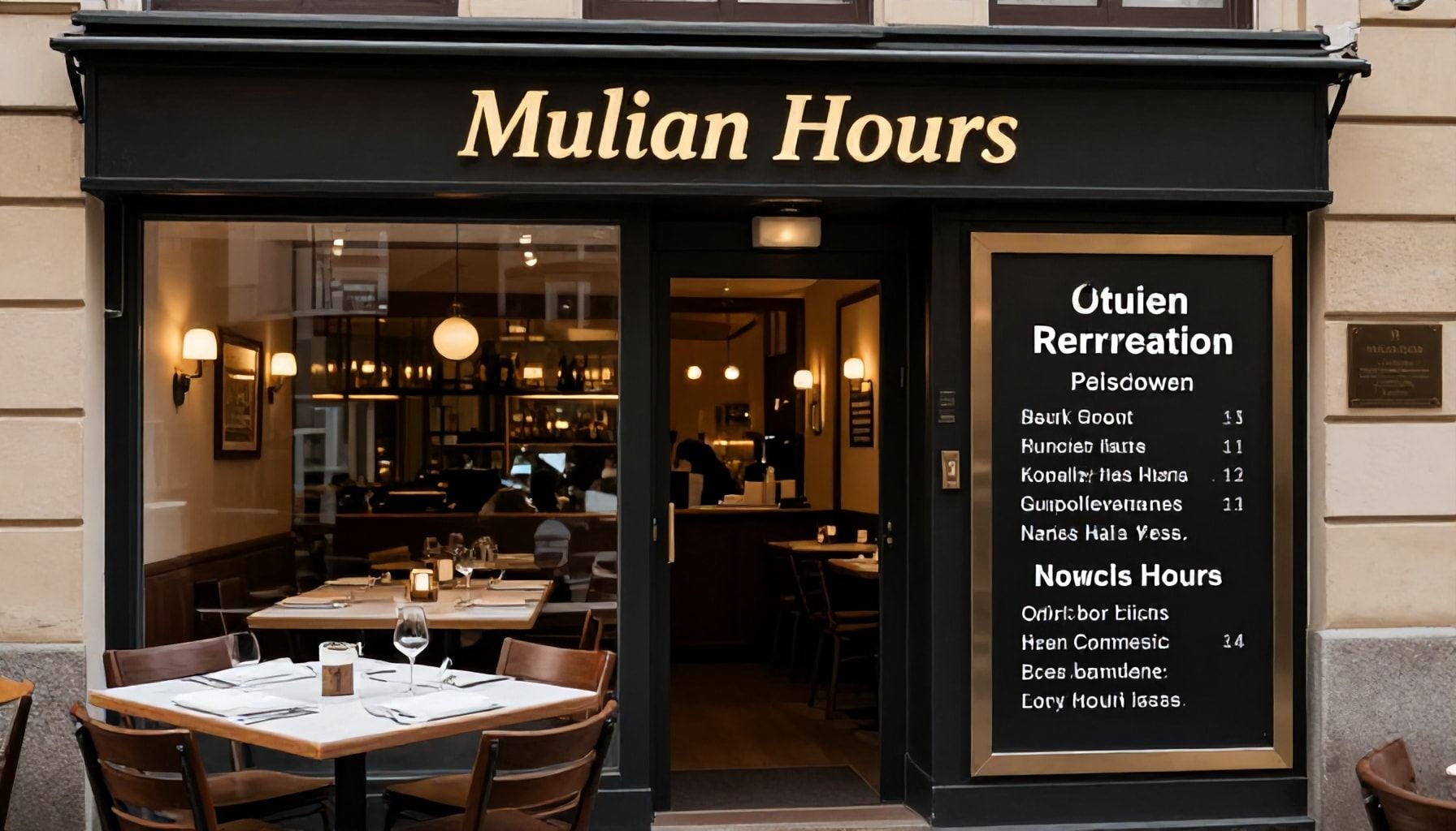 Öffnungszeiten und Reservierungen