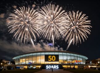 Olympiapark München feiert 50 Jahre mit spektakulärem Feuerwerk