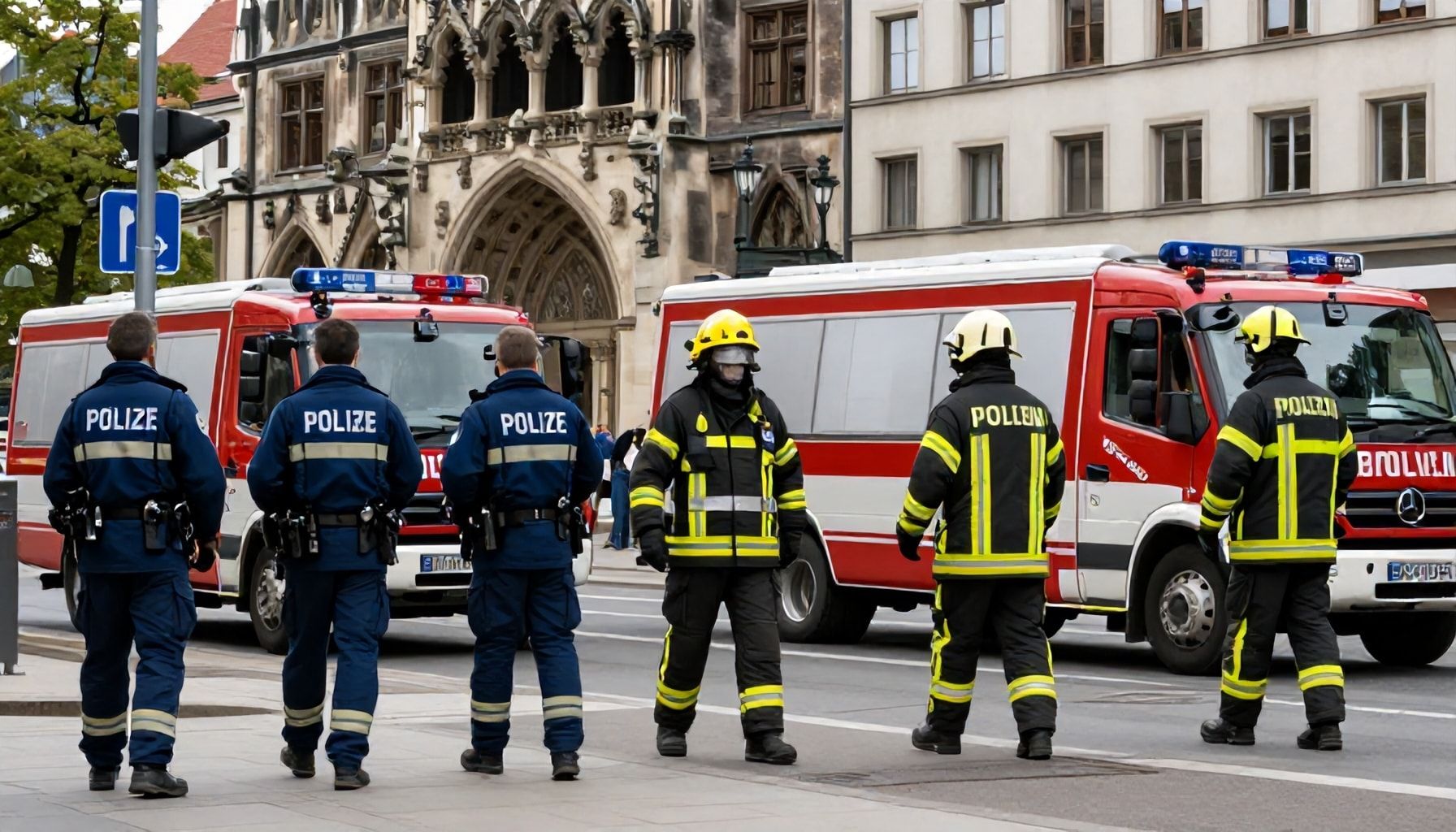 Polizei und Feuerwehr im Großeinsatz