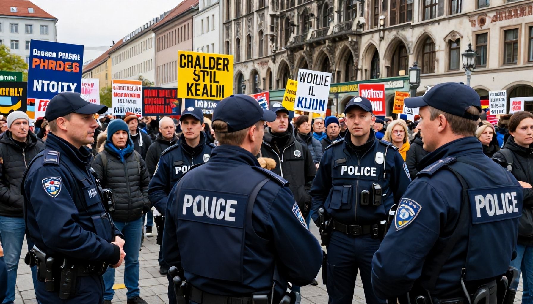 Polizei und Organisatoren im Gespräch