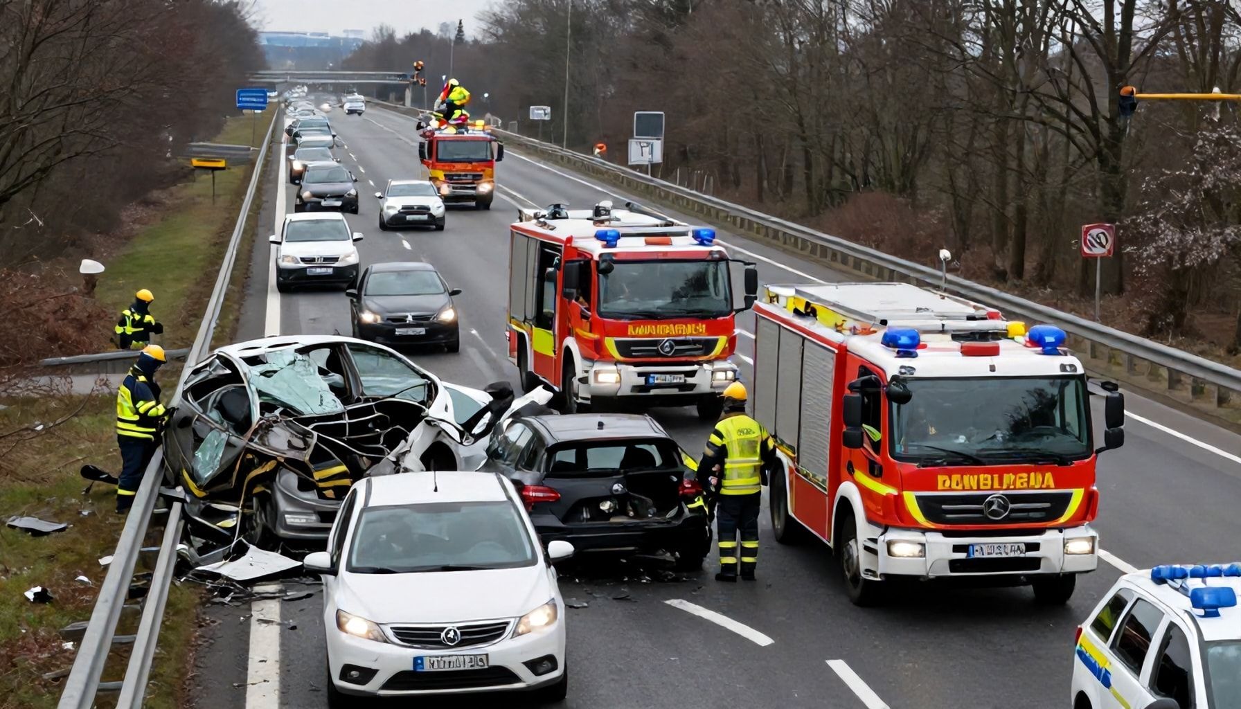 Rettungskräfte im Großeinsatz
