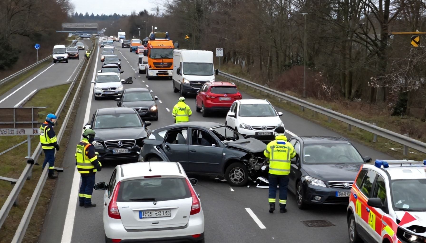 Schwerer Unfall auf der A9 in München