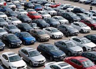 München: 30.000 Gebrauchtwagen auf einem Marktplatz