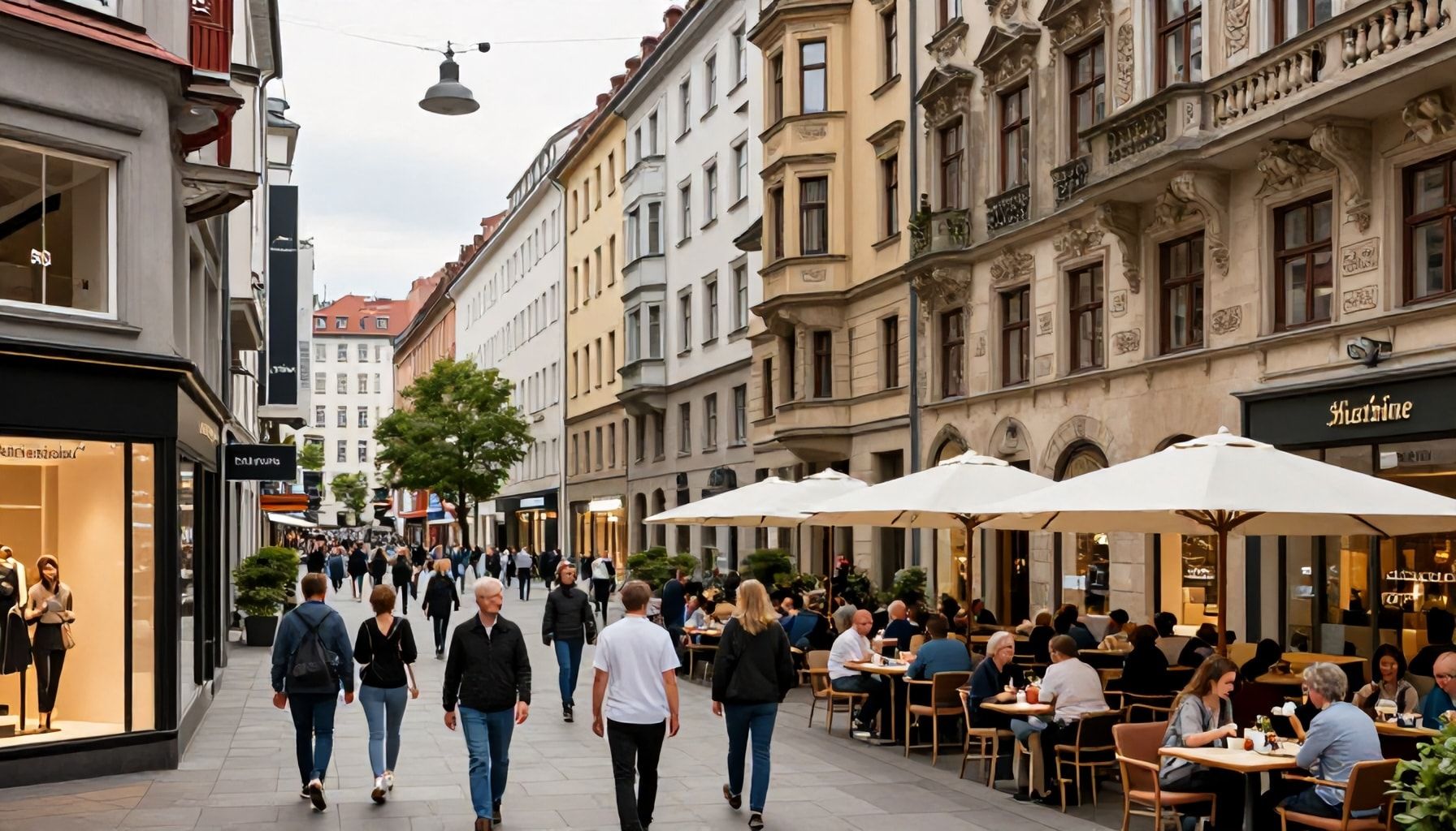 Shopping, Essen und Unterhaltung im Herzen Schwabings