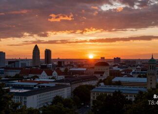 München erlebt heute spektakulären Sonnenuntergang um 20:42 Uhr