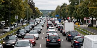 Stau auf der A8 Richtung München: 15 Kilometer Stau bei Augsburg Home
