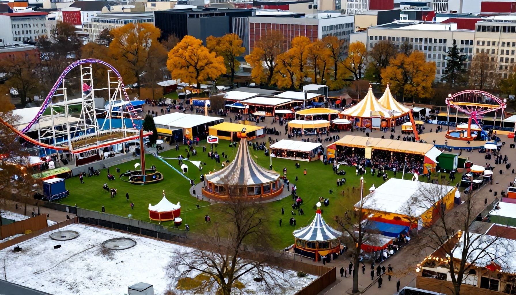 Theresienwiese im Wandel der Jahreszeiten