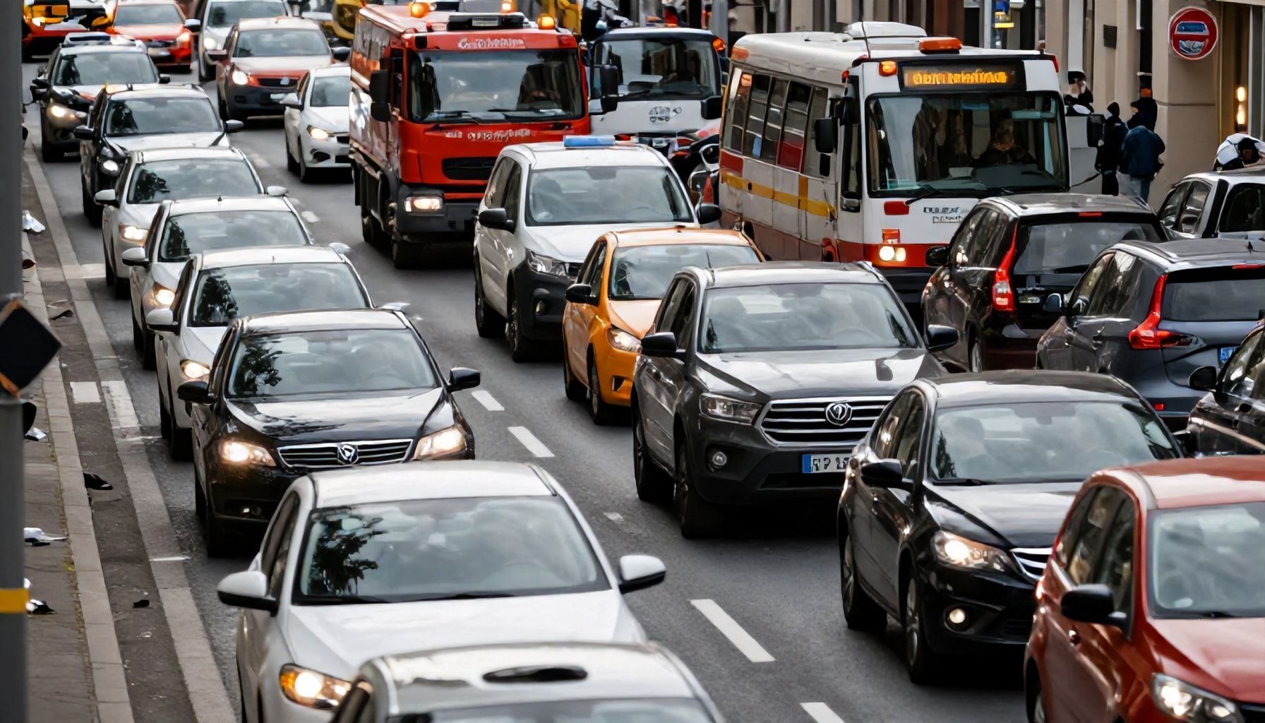 Verkehrsbehinderungen und Staus in beiden Richtungen