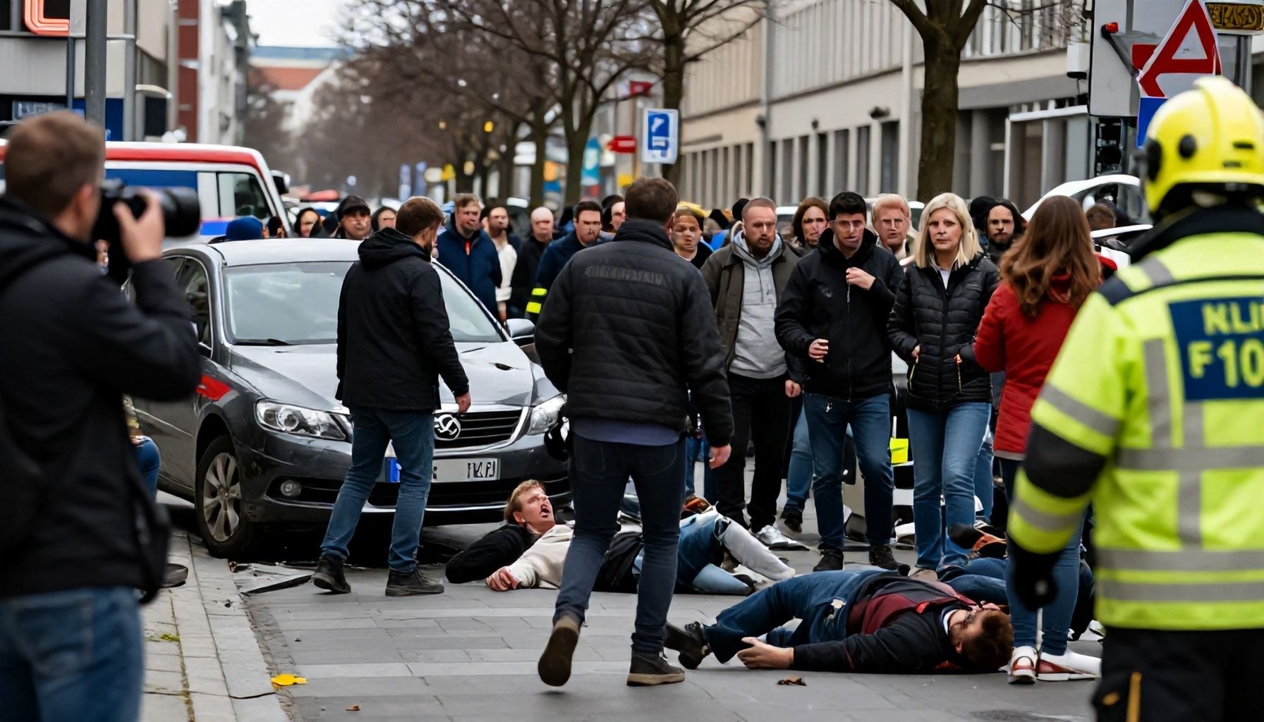 Verletzte und Schockierte nach dem Vorfall