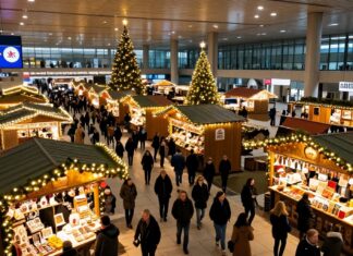 Weihnachtsmarkt am Flughafen München mit 50 Ständen eröffnet