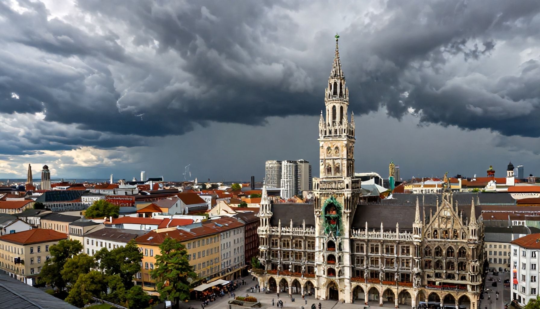 Wolken ziehen über München auf
