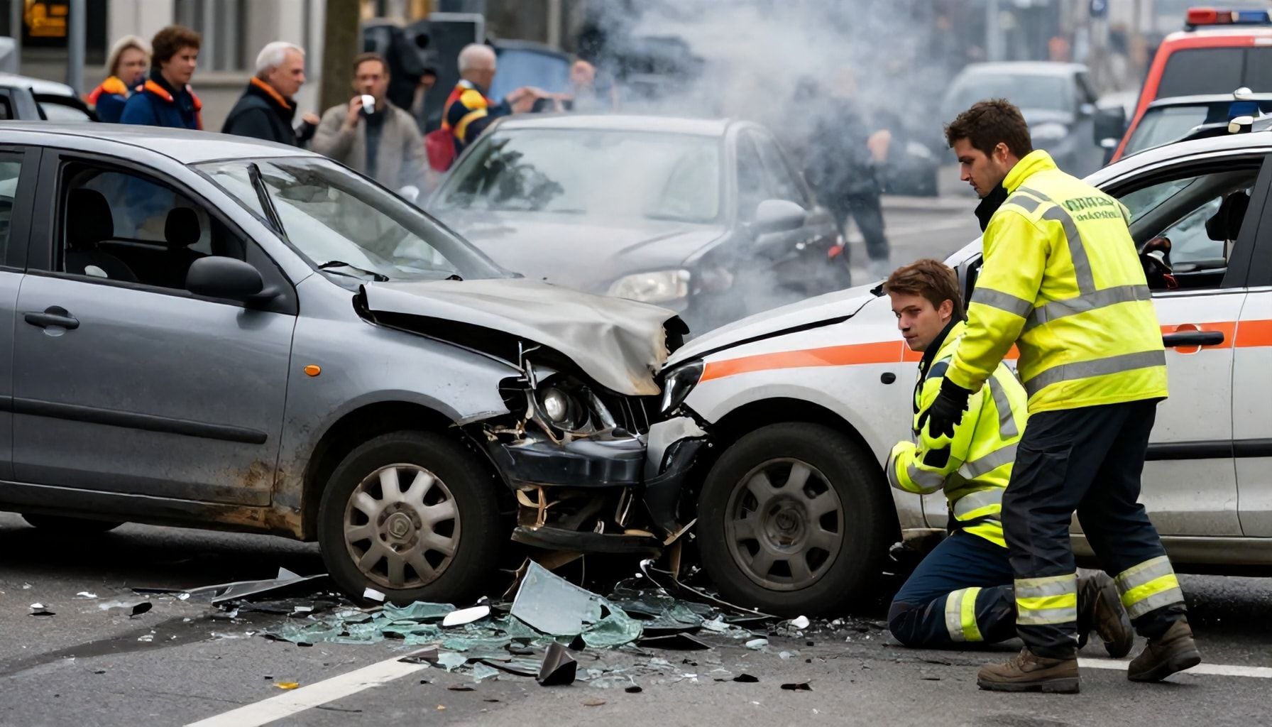 Zwei Autos kollidieren – die dramatischen Details