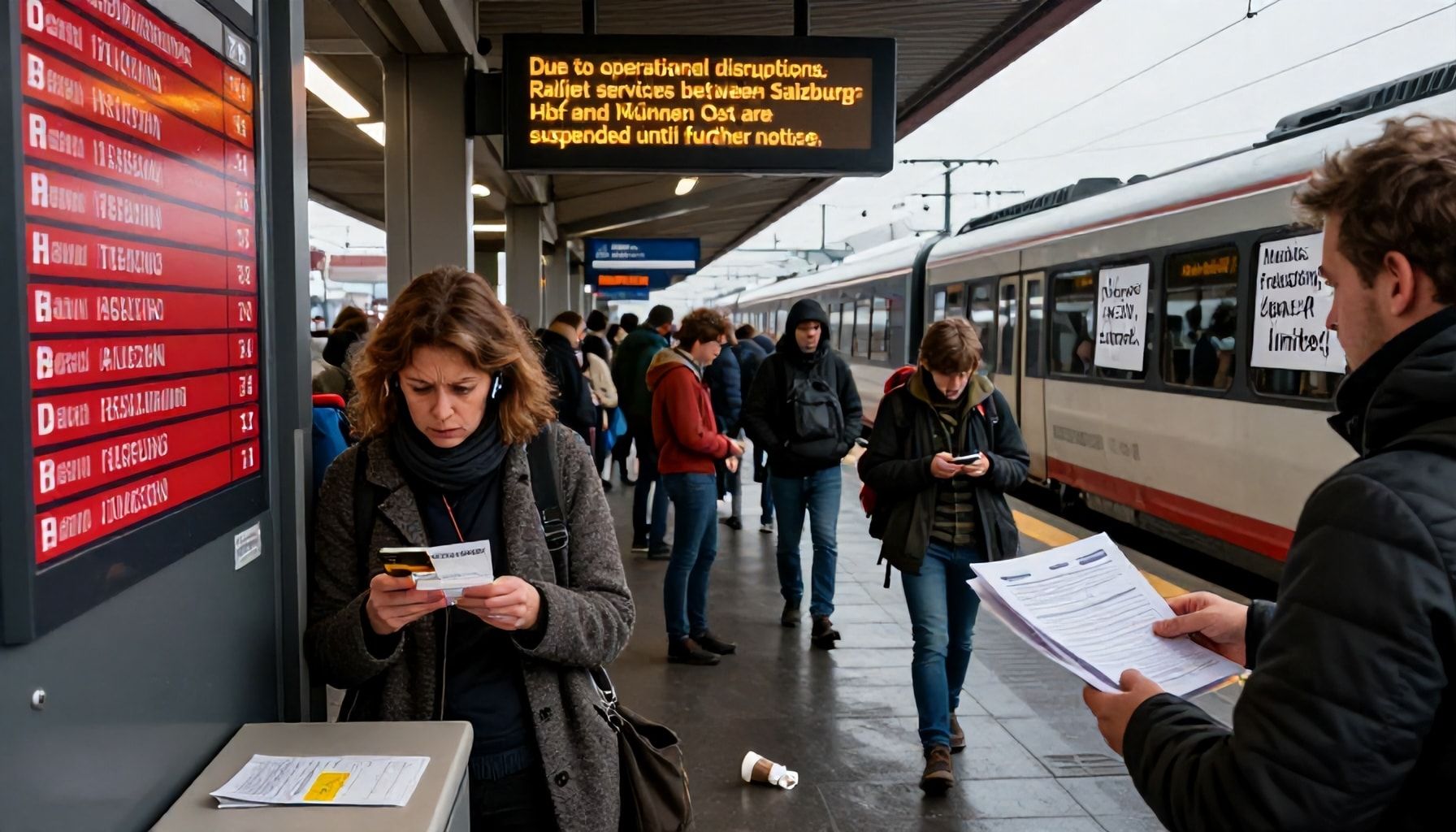 Alternativen für Reisende: Umstieg, Stornierung, Erstattung