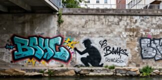 Münchens neues Banksy-Graffiti an der Isar nach nur 12 Stunden übermalt