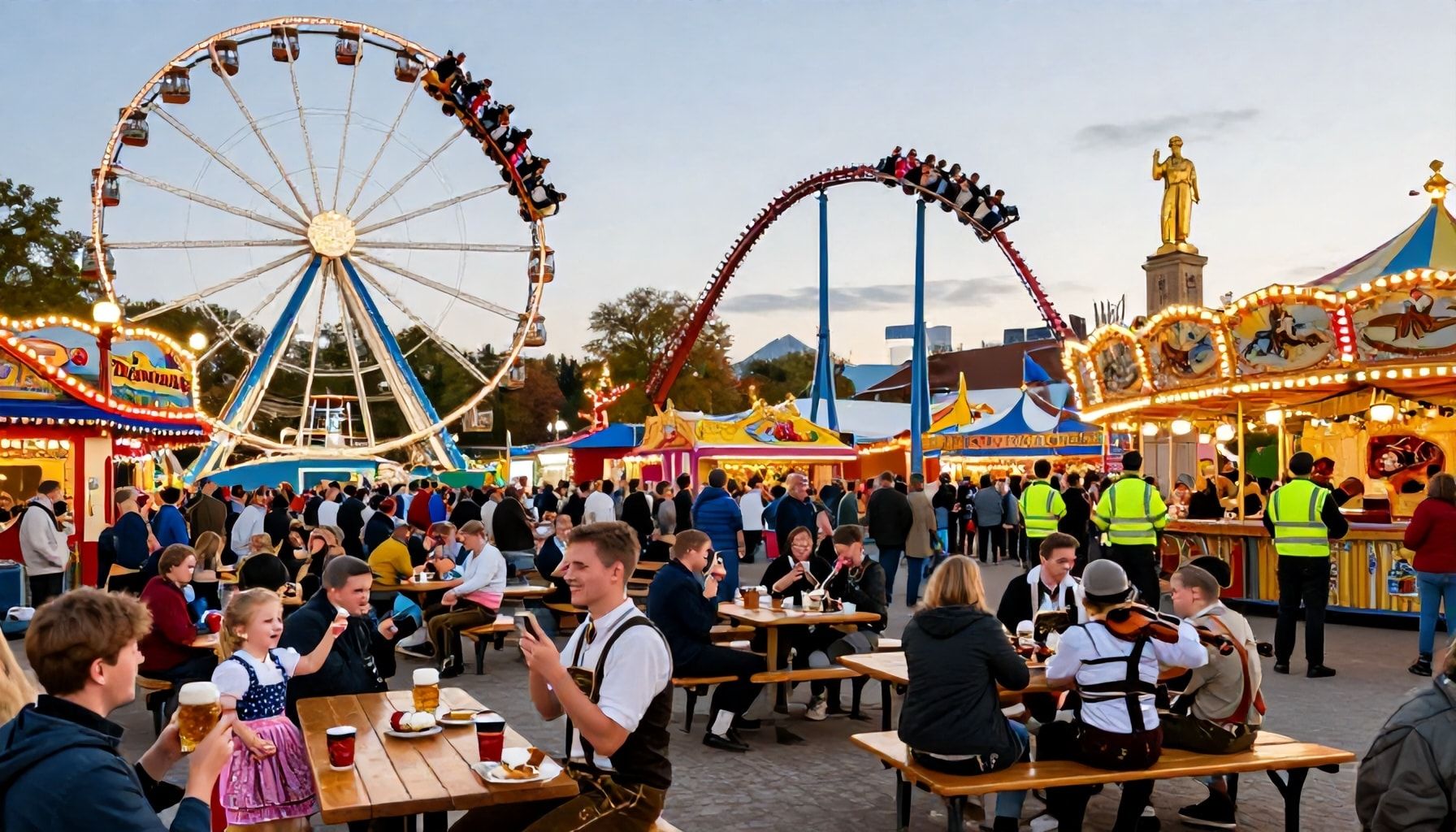 Bunte Fahrgeschäfte und traditionelle Musik locken die Massen