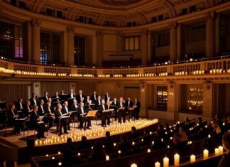 Über 2.000 Kerzen erleuchten Münchens erstes Candlelight-Konzert in der Alten Kongresshalle