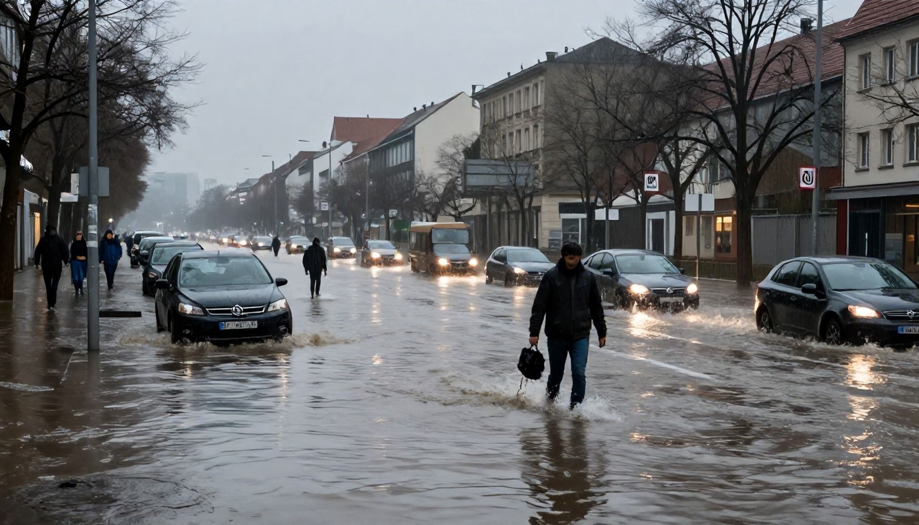 Extreme Regenfälle überfluten Münchner Nordwesten