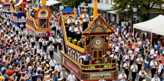 Tausende feiern beim Münchner Festumzug mit 40 Wagen und Blasmusik