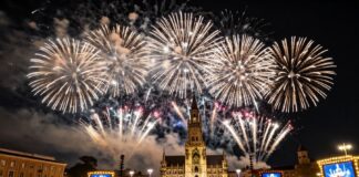 Münchens Frühlingsfest startet mit 12.000 Feuerwerkskörpern über der Theresienwiese